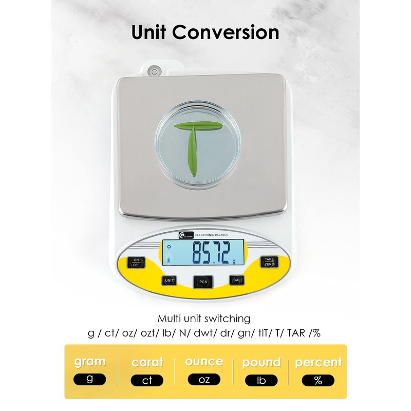 CGOLDENWALL Precision Lab Scale 5000gX0.01g Analytical Electronic Balance Digital Laboratory