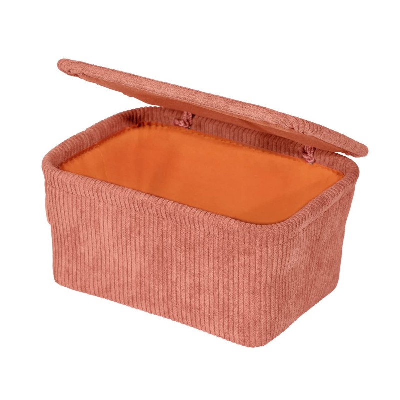 WENKO Anela Bathroom Basket with Lid Dusky Pink