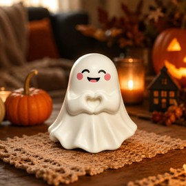 Middle Finger Ghost Statue for Halloween Decor – Cute & Cheeky Tabletop Figure for Coffee Tables, Shelves, Desks & Party Displays