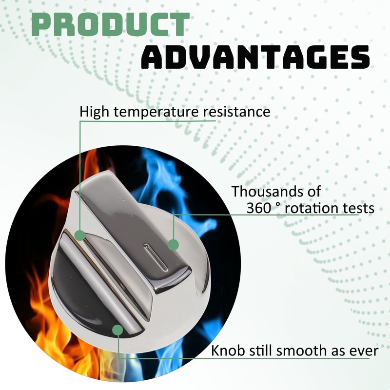 Upgraded Stainless Steel W11366438 Stove Knobs, Compatible with Whirlpool Range