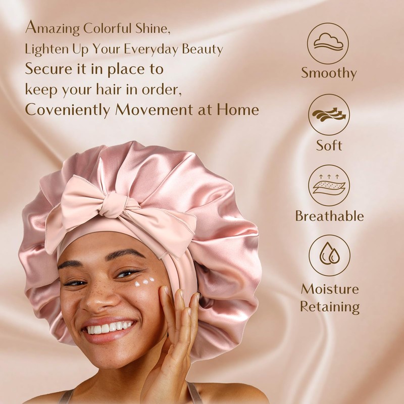 YANIBEST YANIBEST Silk Bonnet for Sleeping Women Satin Bonnet Double