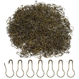 Hocansen Pack of 1000 Safety Pins, Metal Pumpkin Needles, 22 mm, Pear-Shaped Snails, Calabash Pin for Stitch Markers, Knitting, Sewing Accessories (Bronze/HL)