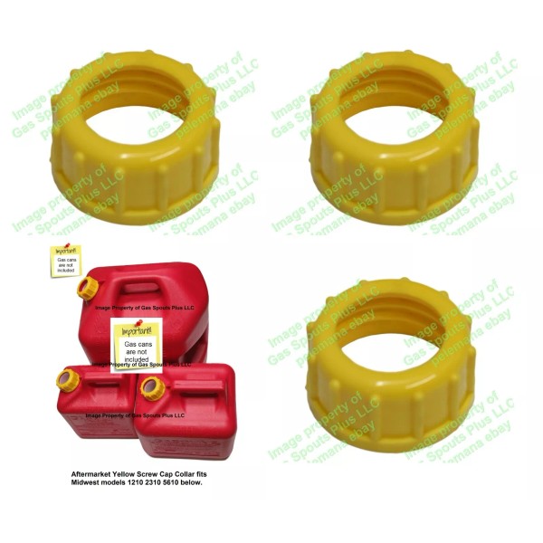 Aftermarket MIDWEST 3 (Three) Aftermarket Yellow MIDWEST Screw Cap Collars