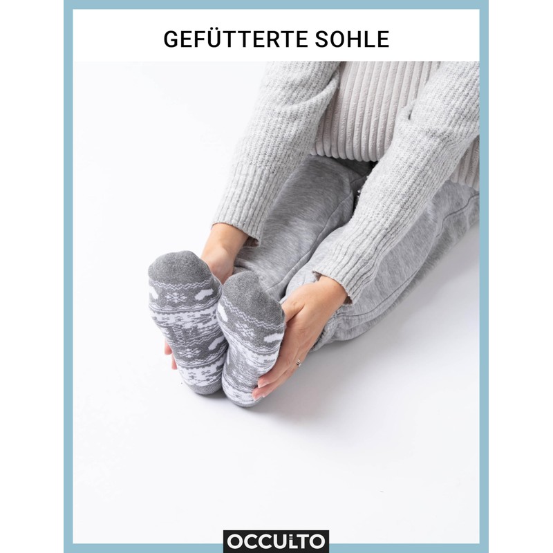 Occulto Women's Norwegian Socks Pack of 6 (Model: Frida), Grey