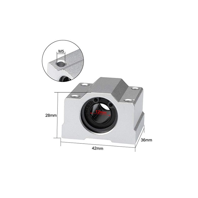 sourcing map SCS12UU Linear Ball Bearing Slide Block Units, 12mm