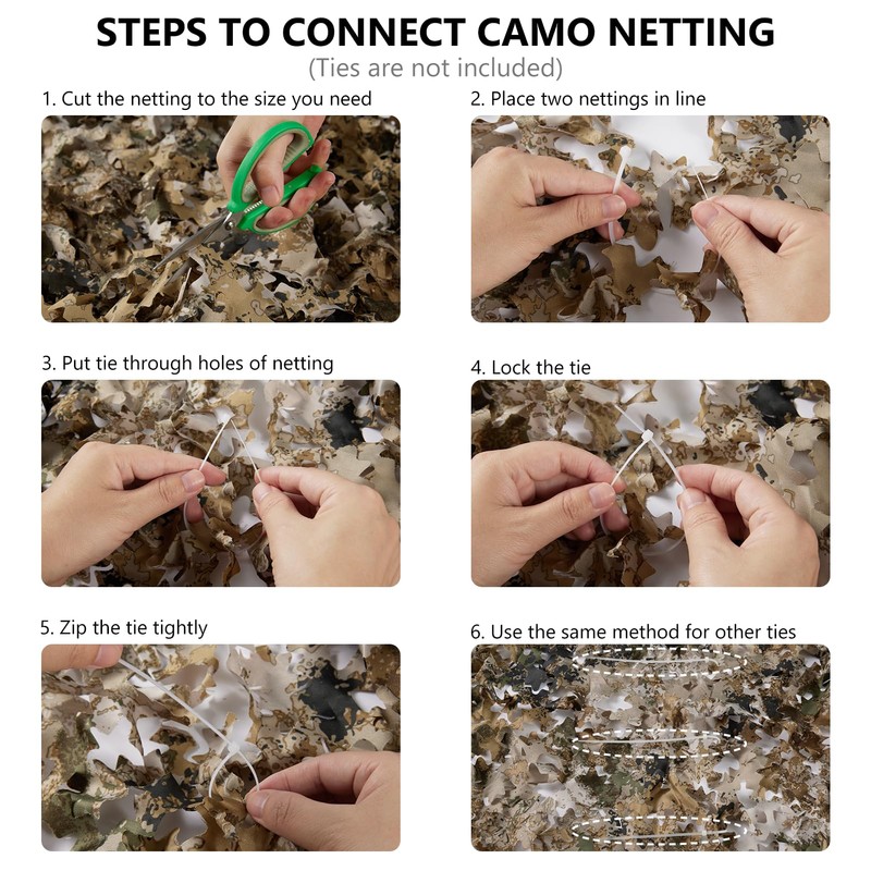 BASSDASH Camo Netting Camouflage Mesh Water Resistant for Hunting Blind