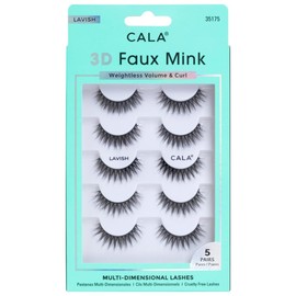 CALA - "3D Fauk Mink" pestañas postizas multidimensionales y ligeras (5 pares de pestañas, Luxury)