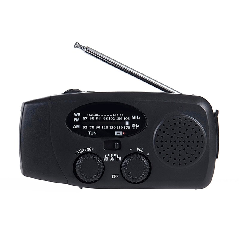 Jectse Emergency Solar Hand Crank Radio with Bright LED Flashlight
