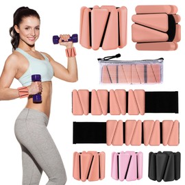Wrist Ankle Weights for Women, Adjustable Weighted Wristbands Set of 2 (1 lb Each) Wearable Silicone Leg Arm Weights for Walking, Pilates, Yoga, Swimming, Barre, Strength Training (Flesh Pink)