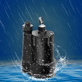 1/5 HP Submersible Utility Pump Thermoplastic Submersible Pump Electric Water Transfer Pump with 10FT Cord, Black