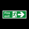 100x Fire Exit Arrow Right Sign 300mm x 100mm -