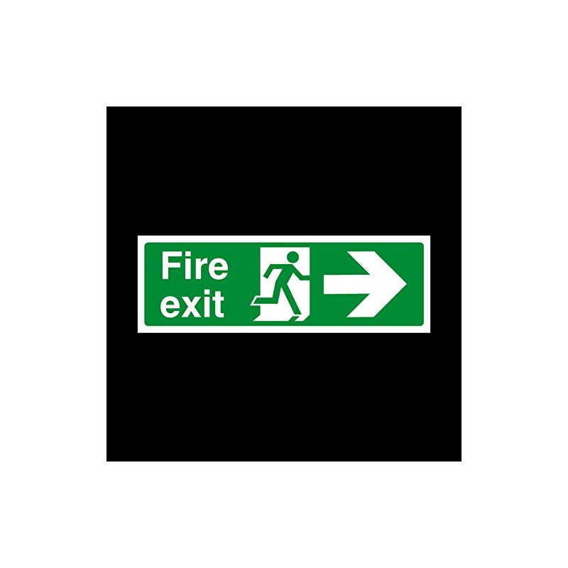 100x Fire Exit Arrow Right Sign 300mm x 100mm -