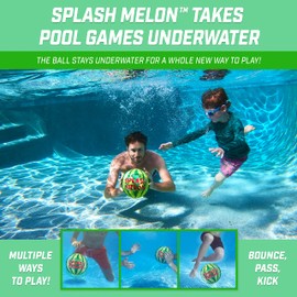 GoSports Splash Melon Pool Ball Party Toy - Includes Two 9 Inch Watermelons, Hose Fill Adapter, and 3 Needles