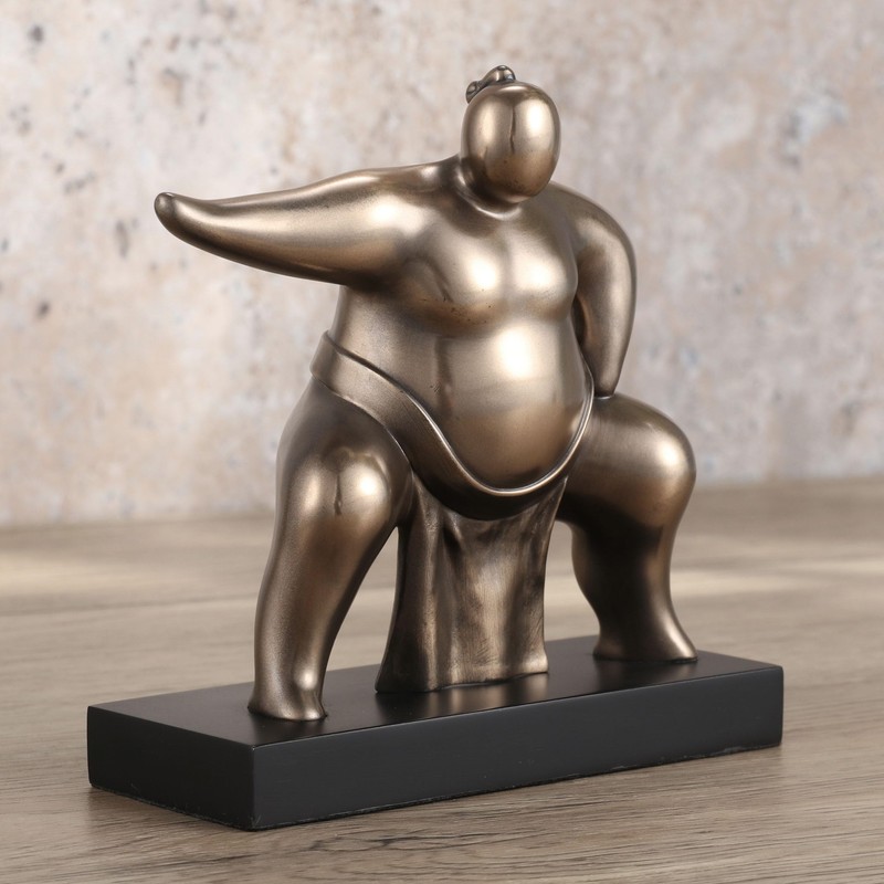 Veronese Design 4 7/8 Inch Japanese Abstract Sumo Wrestler Squat