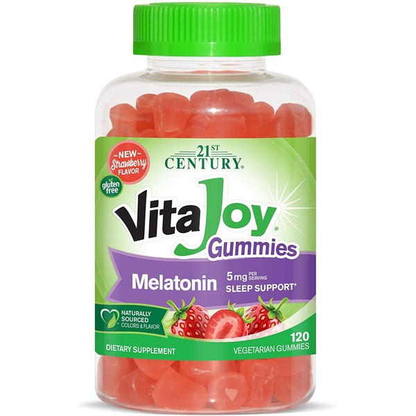 21st Century Vitajoy Melatonin Gummies, Strawberry, 120 Count