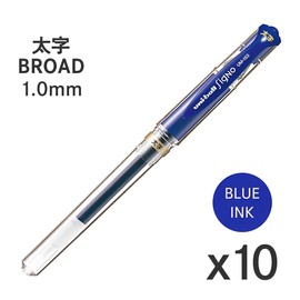 Mitsubishi Pencil UM153.33 Uni-Ballpoint Pen, Signo Bold Point, 0.04 inches (1.0 mm), Blue [Set of 10]