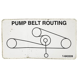 Exmark 1-643339 Belt Routing Decal Lazer Z AC AS LC Front Runner 1-633599