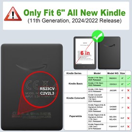 Fintie New Kindle (11th Generation - 2022) Case with 6" Display - The Thinnest and Lightest Protective Case with Auto Sleep/Wake - Ocean Marble