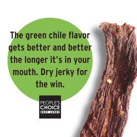 People’s Choice Beef Jerky – Carne Seca – Hatch Green Chile – 13g Protein – Sugar Free, Zero Carb, Keto Friendly – Dry Texture – Made in USA – 1 Pound (16 oz) Bag