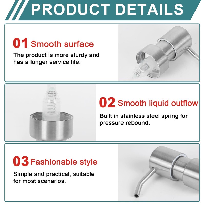 2 Pack Lotion Soap Dispenser Pump Replacement Soap Pump Dispenser