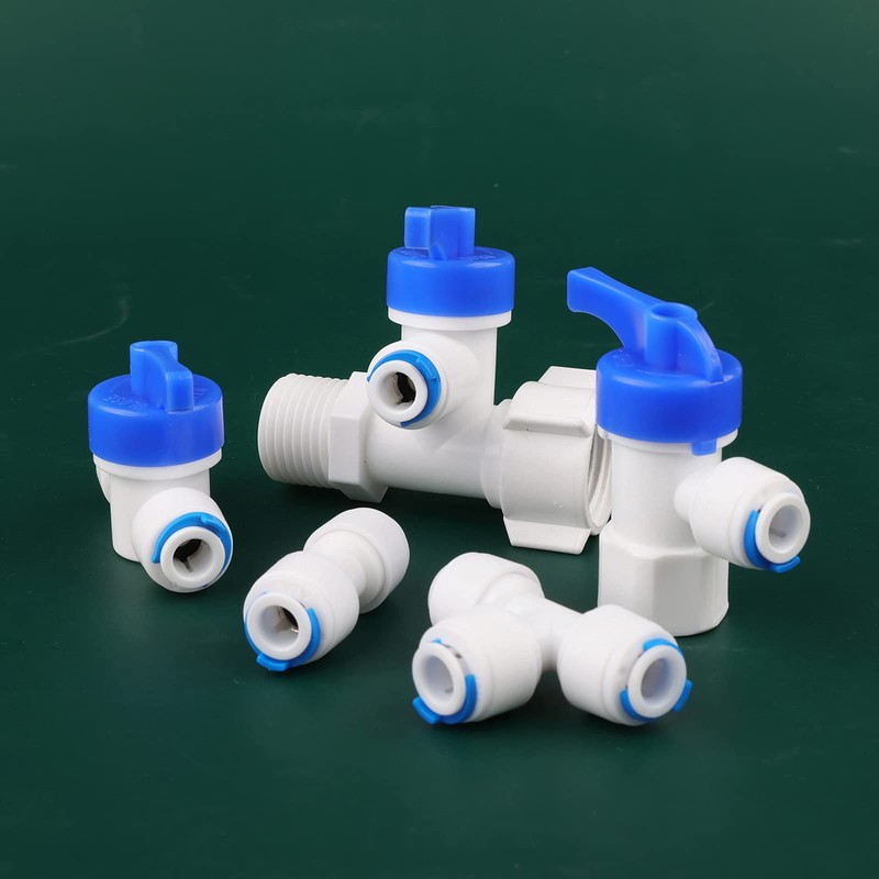 Pxyelec 15pcs 1/4" RO Water Filter Fitting Kit with Tee,