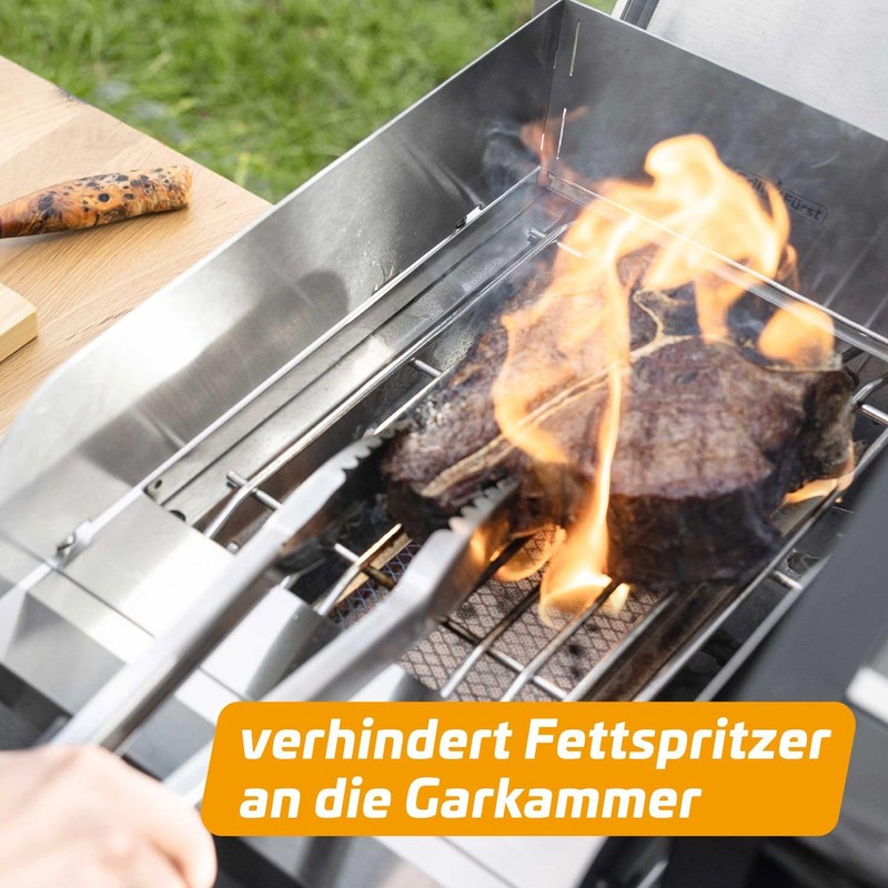 Grillfürst Magnetic Windbreak - Stainless Steel Splash Guard for Side