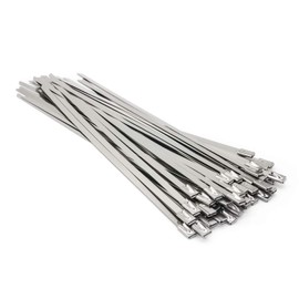 8" Stainless Steel Metal Cable Zip Ties Self-Locking Heat Resistance and Tensile Resistance 50 Pieces