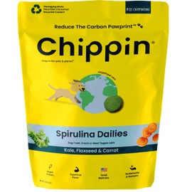 Chippin Vegan Dog Treats with Kale, Flaxseed, Carrot and Spirulina - Healthy Puppy Treats, Hypoallergenic - Made in USA Only - 5oz Bag
