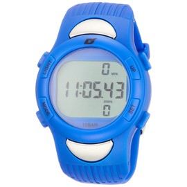 Arias WW19030HRPM-02 Digital Dash Heart Rate Pedometer, Waterproof, Multi-functional, Backlight, Urethane Strap, Blue, blue