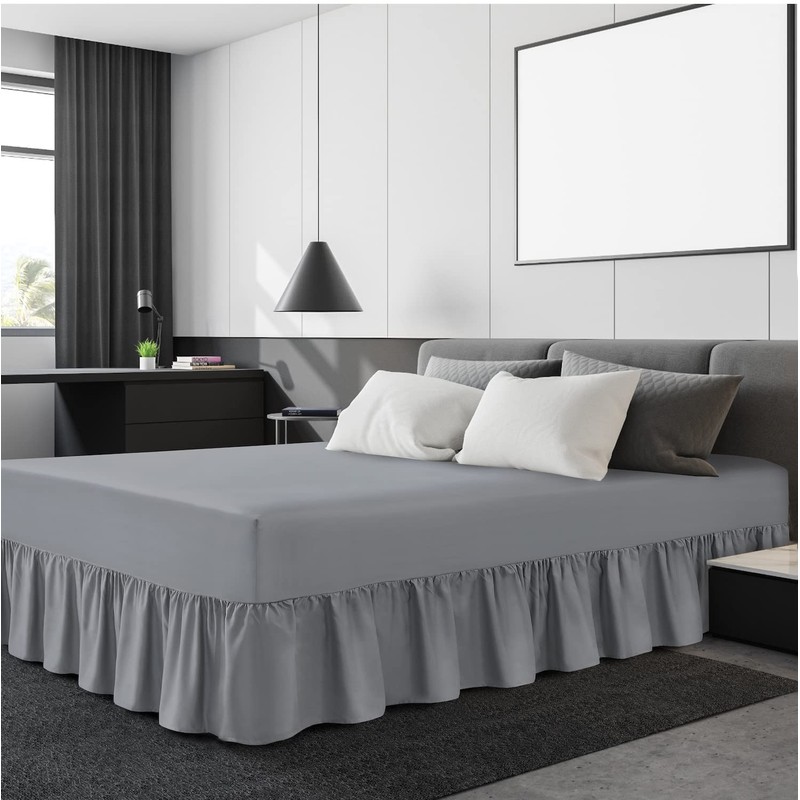 Linen Home Extra Deep Frilled Fitted Valance Sheet Double Bed