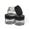 100 Pack 5ml Jar Screw Lid Black - Small Glass