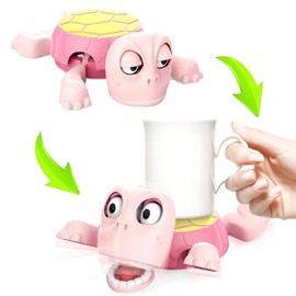 HXEIR Divertido Portavasos Tortuga, Posavasos Impresos en 3D, Posavasos Tortuga con Expresión Divertida con Ojos Abiertos-Rosa (Rosa)
