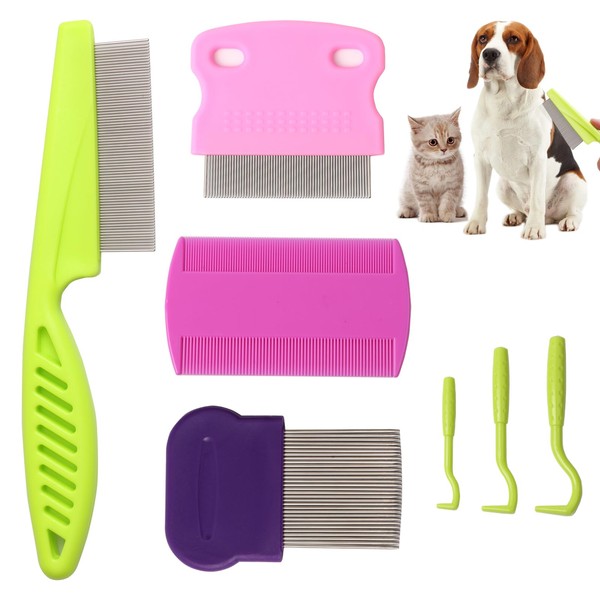 Generic Tick flea comb for dogs 7pcs Metal flea brush