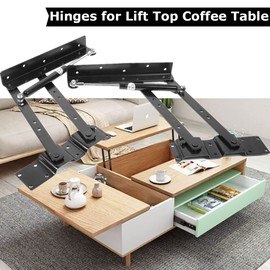 Hydraulic Hinges,2X Practical Hardware Top Lifting Frame Furniture,Can Load About 50kg/100lb,for Large Lift UP (PC/Study/Coffee) Table Mechanism Hardware Hydraulic Hinge Lift Support