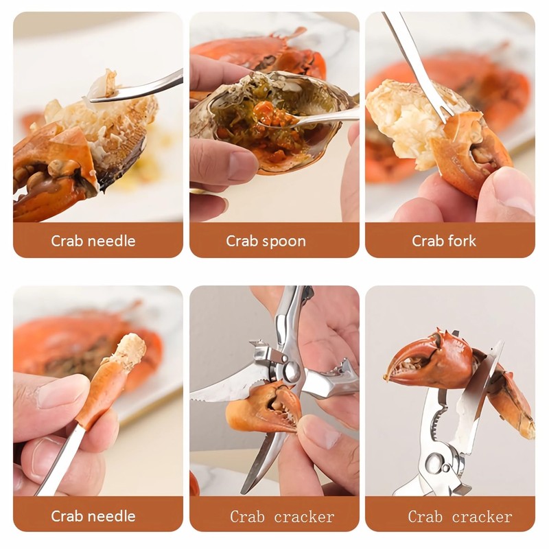 ACCUFINE Crab Crackers and Tools in Case Stainless Steel Set