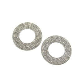 Rhinestone Bling Over The Ear Headphone Accessory, Silver-Tone