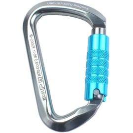ProClimb Aluminum D Carabiner - Triple-Locking Gate 28kN