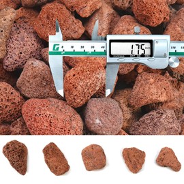 GasSaf 10 Pounds Red Lava Rocks for Fire Pit, Gas Fireplace, Gas Fire Tables, Gas Log Set, Fire Bowls, Decorative Landscaping Rocks for Indoor and Outdoor (1.2-2 Inch)