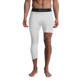 OEBLD Single Leg 3/4 Compression Tights, Unisex Sports Compression Pants, One Leg Basketball Leg Sleeves Athletic Workout Leggings Tights, Light and Strenchable