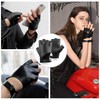 FIORETTO Womens Fingerless Leather Gloves for Driving Motorcycle Unlined Half