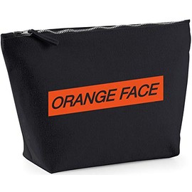 Hippowarehouse Orange face printed make up cosmetic wash bag 18x19x9cm