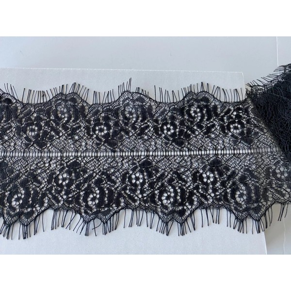 Unbranded 3 Yards Black Eyelash French Mesh Lace Trim for