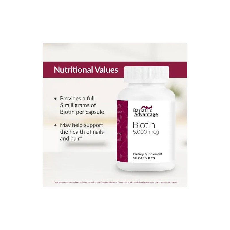 Bariatric Advantage Biotina 5,000 Mcg Para Pacientes 90u