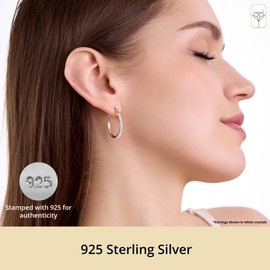 925 Sterling Silver Aqua Bohemica Crystal Hoop Earrings for Women | 18MM Hypoallergenic Light Blue Crystal Earrings | Anti-Tarnishing Aquamarine Earrings by MAX + STONE