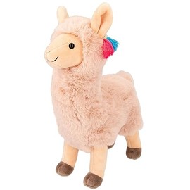 Depesche TOPModel 12755 Cuddly Toy Alpaca with Rose Fur and Button Eyes Approx. 28 cm Plush Toy