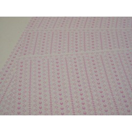 J. Hermes Miniature Dollhouse Wallpaper J Hermes. Hearts pink/white Set of 3 11 x 17"
