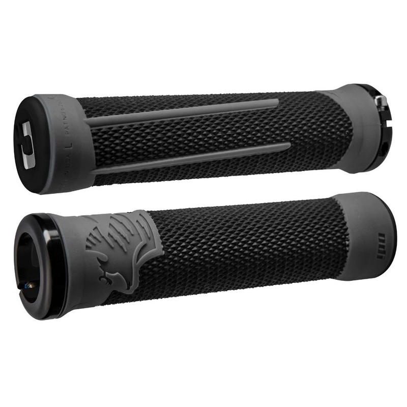 Odi AG-2 Aaron Gwin Grips - Black/Grey/Single Locking Lock On