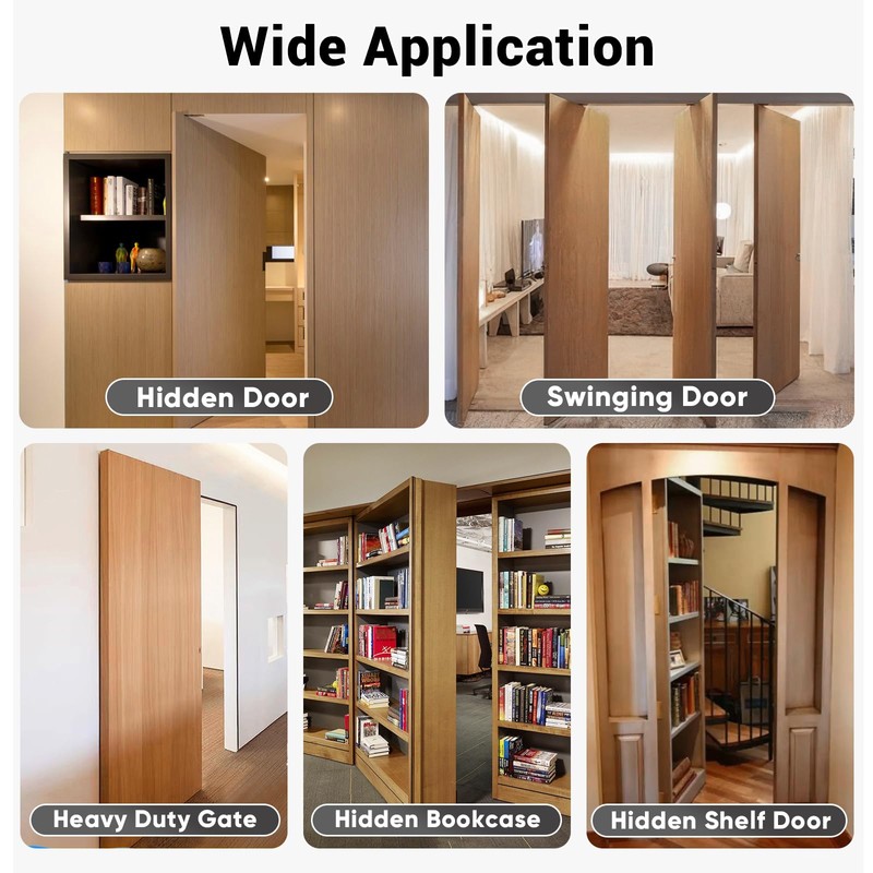 Stainless Steel Hidden Door Hinges, Swing Pivot Hinges 360° Rotation,