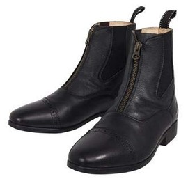Dover Saddlery Riding Sport Ladies' Essential Leather Zip Paddock Boots, Color: Black, Size: 9