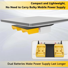 Lymorexan Starlink Mini Battery Adapter, Compatible with De.Walt 20V/18V DCB Series Batteries, Yellow, Female-to-Male Connector, 19 Inches, Satellite Internet Device Accessory, Power Adapter